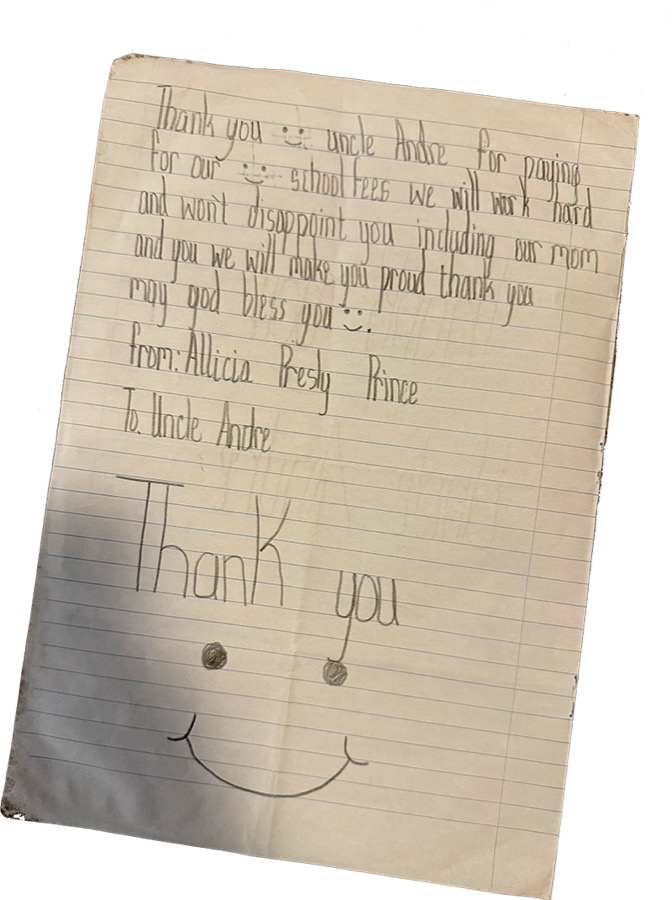 Thank-you letter from West Riding Primary